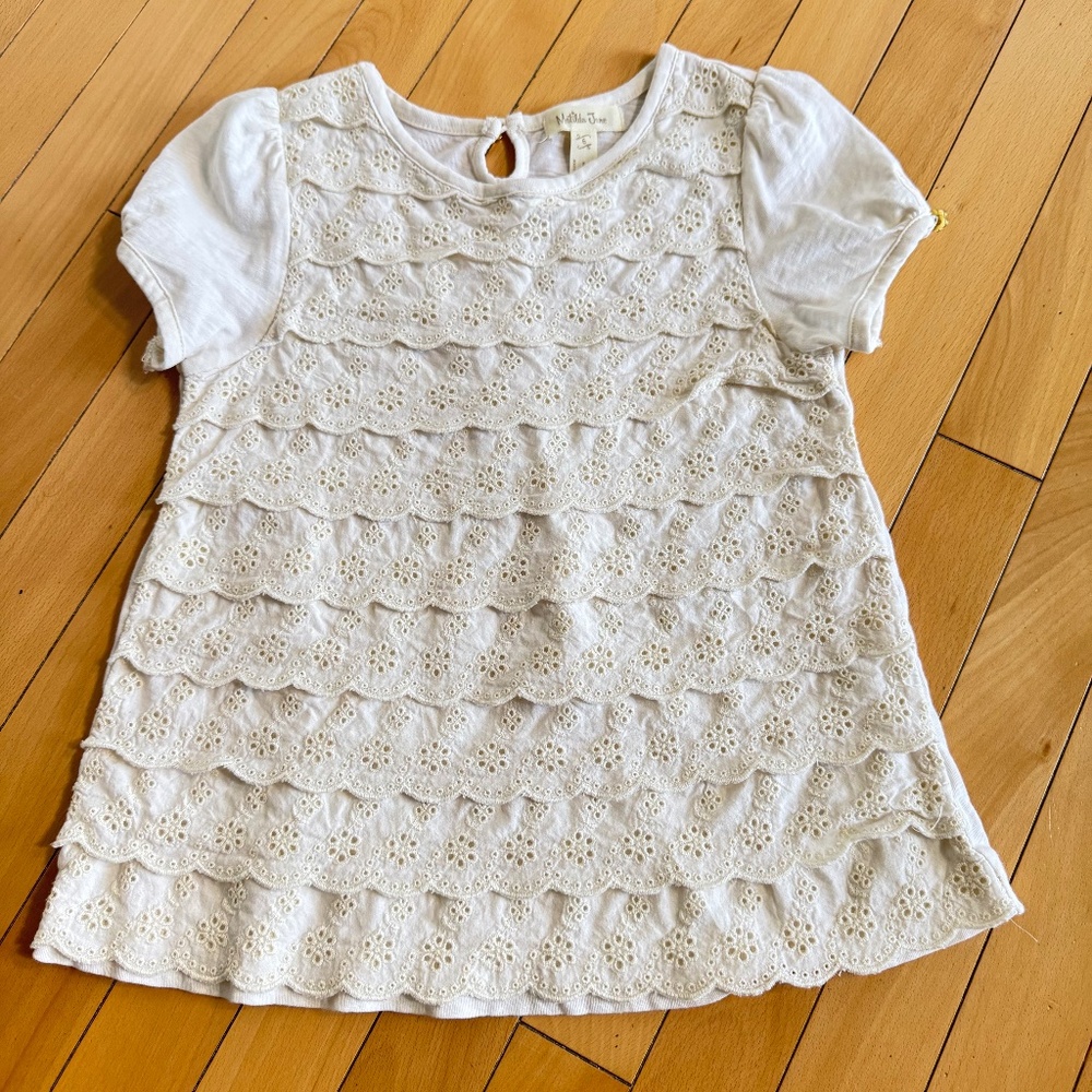 3 for $12 Matilda Jane Whipped Cream Scallop Lace Tee Size 6